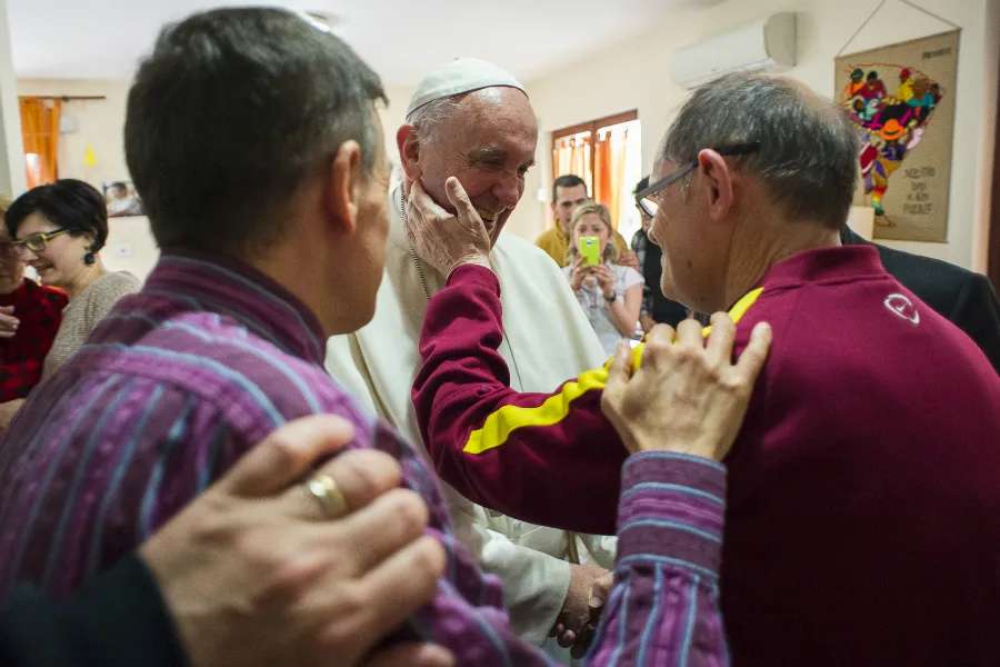 Pope Francis visits home for disabled persons for the Jubilee of Mercy