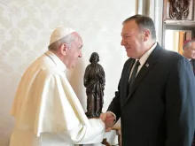 Pope Francis receives U.S. Secretary of State Mike Pompeo Oct. 3, 2019. 