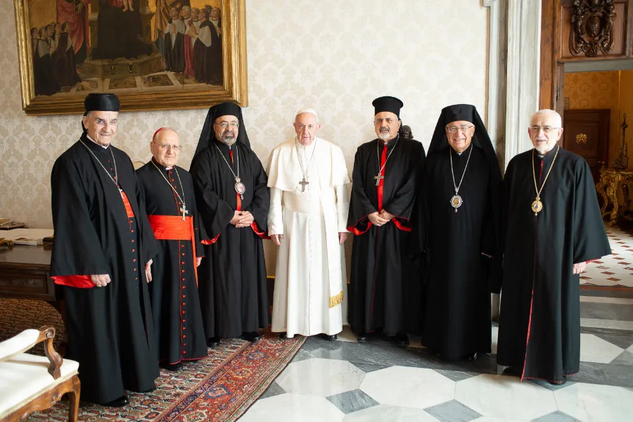 Pope Francis meets with Patriarch of Eastern Catholic Churches based in the Middle East at the Vatican, Feb. 7, 2020. ?w=200&h=150