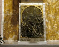 The pedestal featuring Archbishop Rembert Weakland in St. John the Evangelist Cathedral.?w=200&h=150