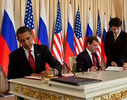 President Barack Obama and President Medvedev sign the START treaty.?w=200&h=150