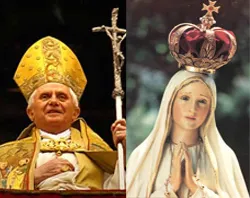 Pope Benedict and a statue of Our Lady of Fatima.?w=200&h=150