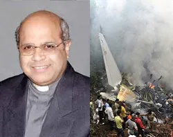 Bishop Derek Fernandes and the scene of the Air India Express crash.?w=200&h=150