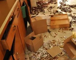 Items strewn about the floor by vandals at St. Rose of Lima Catholic school. ?w=200&h=150