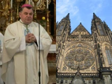 Archbishop Duka and St. Vitus Cathedral.