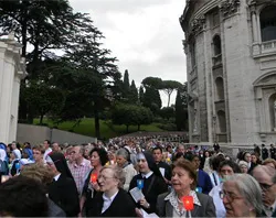 The faithful pray the Rosary in procession to the grotto of Our Lady of Lourdes.?w=200&h=150