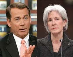 Rep. John Boehner and HHS Secretary Kathleen Sebelius.?w=200&h=150