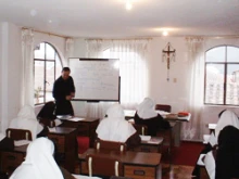 Catholic sisters attending class.