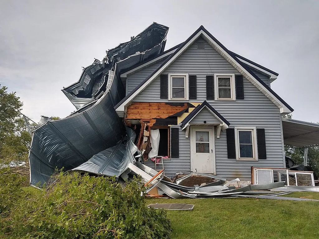 Damage to a home near Vinton, Iowa, from the August 2020 Midwest derecho. ?w=200&h=150