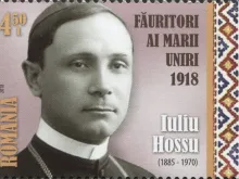 A Romanian stamp featuring Bishop Iuliu Hossu of the Romanian Diocese of Cluj-Gherla, who was among the seven bishops whose martyrdom was recognized by the pope March 19, 2019. Public domain.
