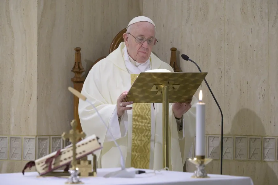 Pope Francis celebrates Mass at the Casa Santa Marta. ?w=200&h=150
