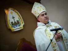 Archbishop Bashar Warda, the Chaldean Archbishop of Erbil at the Chaldean cathedral in Erbil, Iraq, April 12, 2015. Credit: Mazur/catholicnews.org.uk.