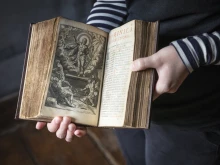 From the missal, an engraving depicting the resurrection of Christ by Jasper Isaac (d.1654), a Flemish engraver based in Paris.