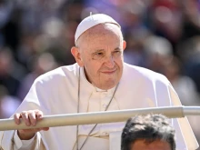 Pope Francis at the general audience in St. Peter’s Square on May 11, 2022.