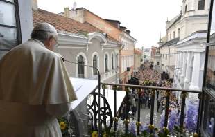 Pope Francis visits the Mater Misericordiae shrine in Vilnius, Lithuania Sept. 22, 2018.
