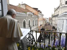 Pope Francis visits the Mater Misericordiae shrine in Vilnius, Lithuania Sept. 22, 2018.
