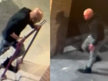 Photos of the man who allegedly set a fire at St. Mary's Cathedral and charged at two staff members on May 19, 2023.