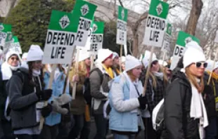 College women march in support of the unborn at the Jan. 24 March for Life 