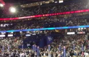 Delegates to the 2012 GOP Convention in Tampa, Fla. listen to speakers.