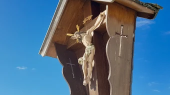 A roadside wooden crucifix in Bavaria.