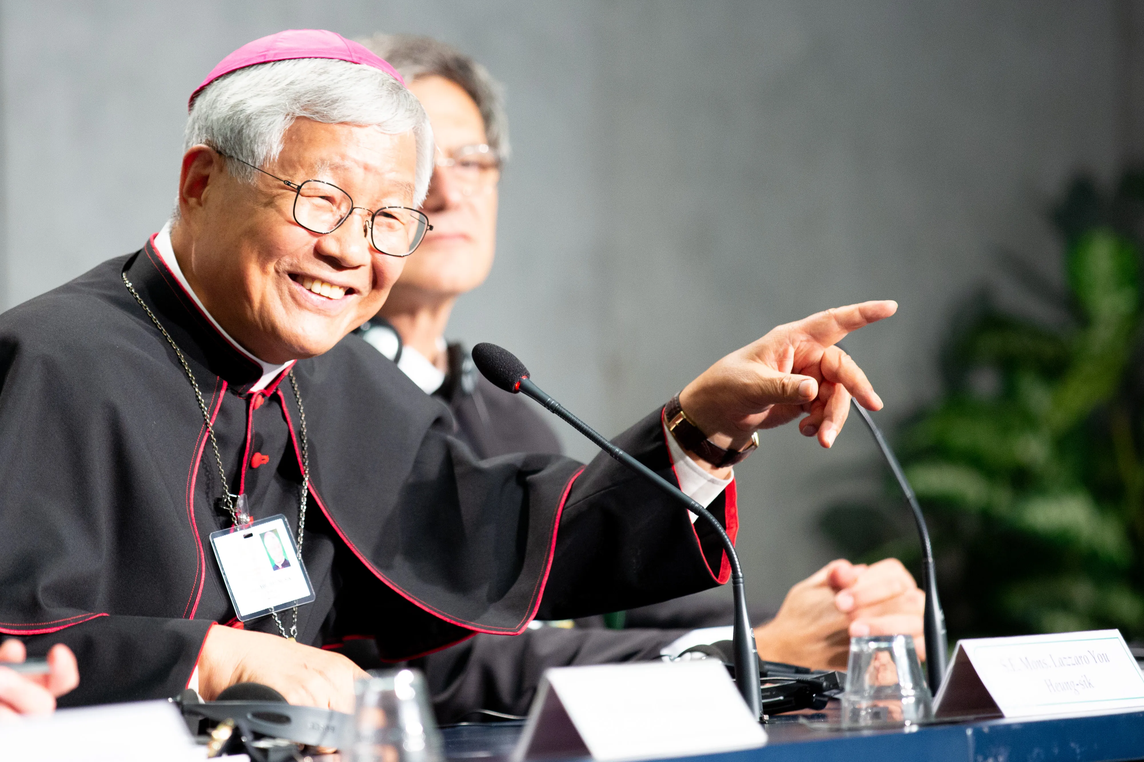 Bishop Yoo Heung Sik at a Vatican press briefing, Oct. 11, 2018. ?w=200&h=150
