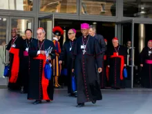 Bishops exit the synod hall in Vatican City during the 2018 Synod of Bishops. 