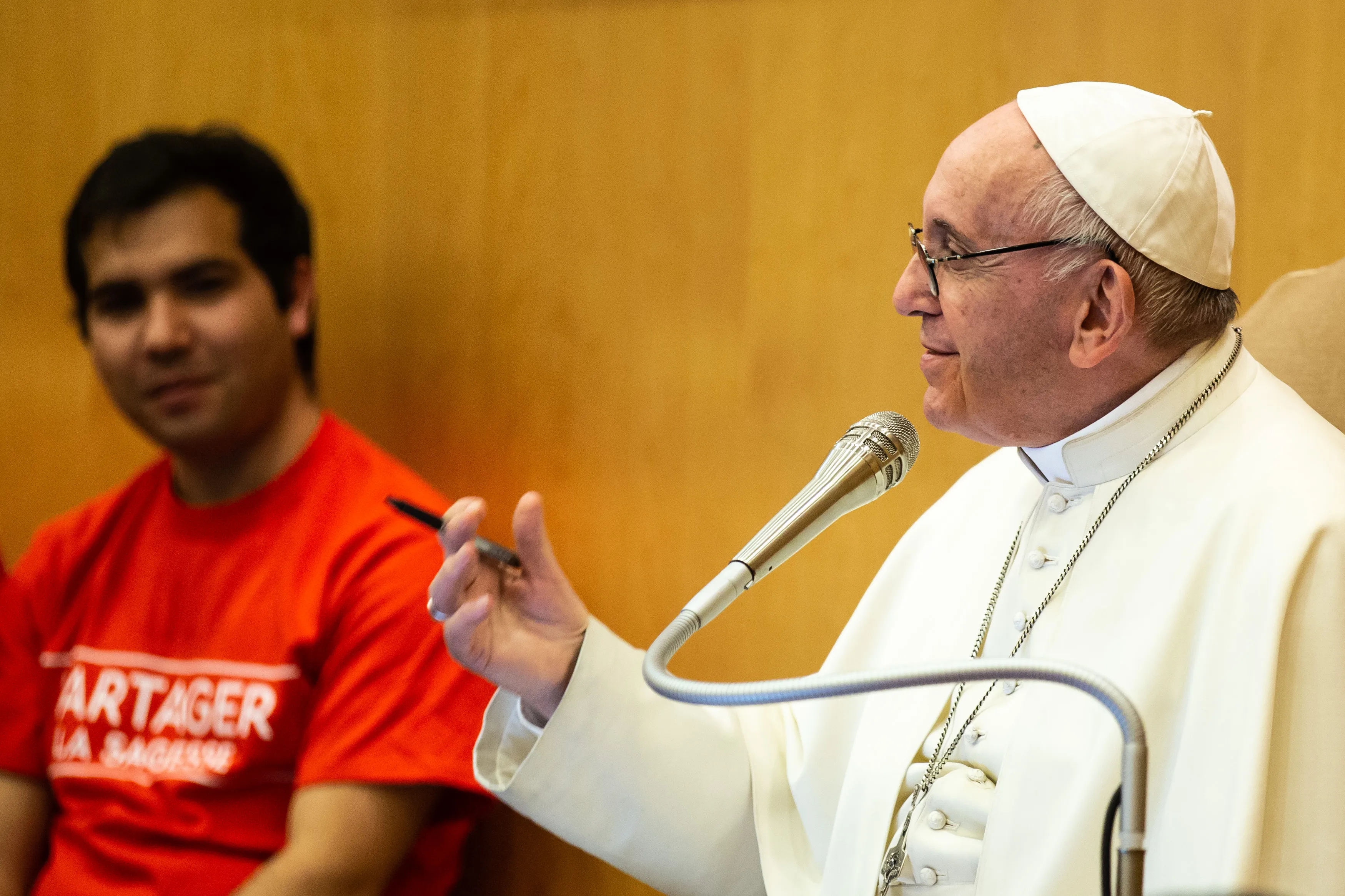 Pope Francis speaks at a presentation of Sharing the Wisdom of Time at the Vatican, Oct. 23, 2018. ?w=200&h=150