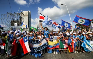 Young pilgrims at World Youth Day Panama Opening Ceremony Jan. 23.   Daniel Ibanez/CNA.