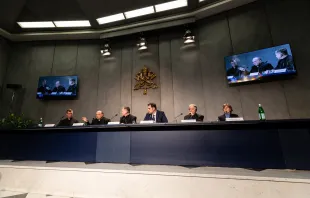 Vatican press conference led by interim press director Alessandro Gisotti, 18 Feb. 2019.   CNA