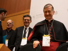 Cardinal Blase Cupich during a press briefing at the Vatican abuse summit. 