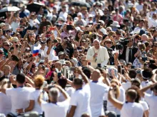 Pope Francis at his weekly Wednesday audience in St. Peter's Square June 26, 2019.