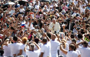 Pope Francis at his weekly Wednesday audience in St. Peter's Square June 26, 2019. Daniel Ibanez/CNA.