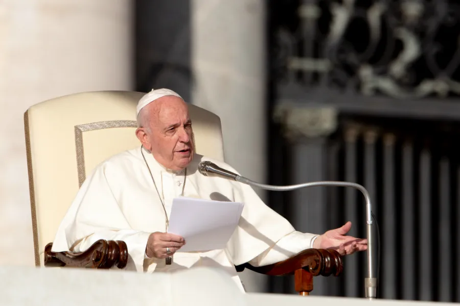 Pope Francis speaks at the general audience Oct. 23, 2019. ?w=200&h=150