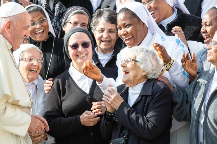 Pope Francis greets religious sisters at a general audience Oct. 30, 2019.?w=200&h=150