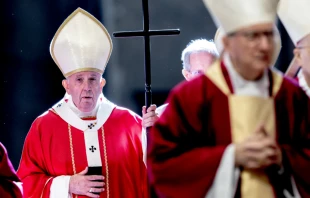 Pope Francis at Mass for the repose of the souls of deceased bishops Nov. 4, 2019.   Daniel Ibanez/CNA