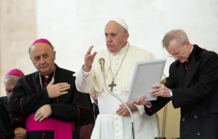 Pope Francis in St. Peter's Square Nov. 13, 2019.   Daniel Ibanez/CNA.