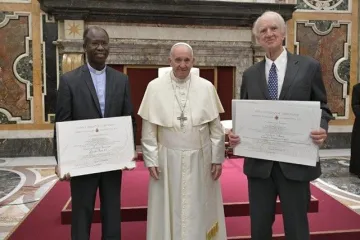 2019 Ratzinger Prize winners with Pope Francis Nov 9 2019 Credit Vatican Media