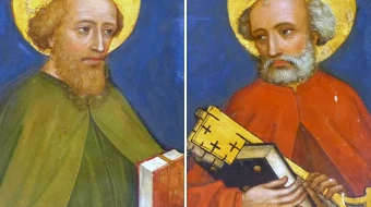 “Sts. Peter and Paul,” Altar of St. Catherine (1465), Schwabach, Germany. Artist unknown.