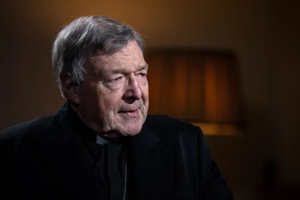 Cardinal George Pell gives an interview to EWTN News in Rome, Italy, on Dec. 9, 2020. Credit: Daniel Ibáñez/CNA.