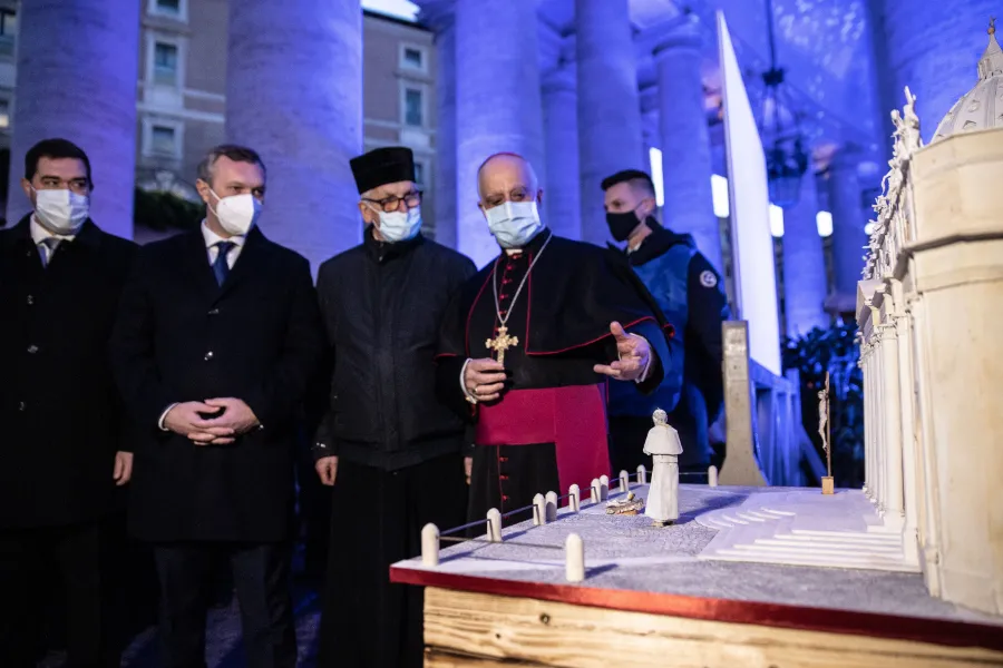 Archbishop Rino Fisichella at the inauguration of '100 Nativity Scenes at the Vatican' Dec. 13, 2020. ?w=200&h=150