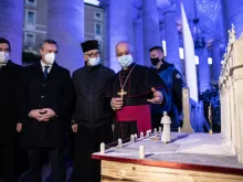 Archbishop Rino Fisichella at the inauguration of '100 Nativity Scenes at the Vatican' Dec. 13, 2020. 