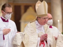 Cardinal Kurt Koch presides at vespers at the Basilica of St. Paul's Outside the Walls Jan. 25. 2021. Credit: EWTN-CNA Photo/Daniel Ibáñez/Vatican Pool.