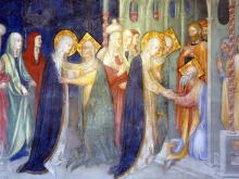 Lorenzo and Jacopo Salimbeni, “The Visitation,” 1416. Oratio of St. John the Baptist, Urbino, Italy.