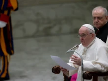 Pope Francis gives his general audience address Dec. 29, 2021.