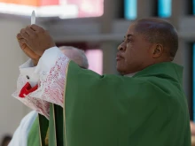 Cardinal Peter Ebere Okpaleke offers Mass in Rome at his titular church, the Holy Martyrs of Uganda Catholic Parish, on Feb. 5, 2023.