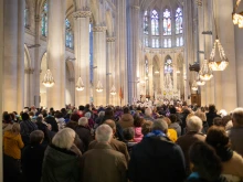 Pilgrims gather for Mass at the Shrine of Our Lady of Montligeon in Normandy, France, on Nov. 16, 2025, during the annual “Heaven’s Pilgrimage,” dedicated to prayer for the souls in purgatory.
