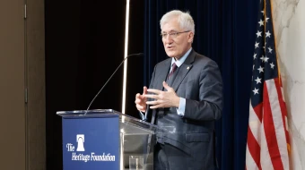 Professor Robert P. George speaks at Heritage Foundation event commemorating the 100th anniversary of Pierce v. Society of Sisters on May 30, 2025.