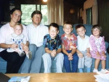 Ruth Pakaluk with her husband and five of their children.