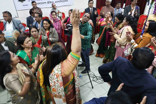 Despite fears over the upcoming Christmas, the Bangladesh Christian Association celebrates a pre-Christmas program on Dec. 15, 2025, as it does every year. Credit: Stephan Uttom Rozario