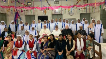Sister Tiziana Merletti meets with nuns and aspirants at Mary House in Tejgaon, Dhaka, Bangladesh, in December 2025.